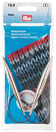 Prym 212230 Rundstricknadeln MS 40 cm 10,00 mm silberfarbig Rundstricknadel, Messing, 10 mm