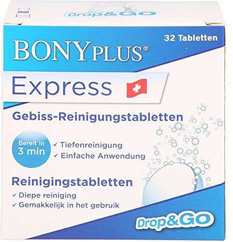 BONYPLUS Express Gebiss-Reinigungsbrausetabletten, 32 St. Brausetabletten