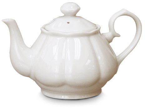 English Tea Store White Porcelain Teapot - 2 Cup | Teapot for Tea Lovers | Diana Style Ceramic Teapot for Kitchen & Dining | Microwave Safe Pot for Home, Office, or Gift Use | Elegant White Tableware
