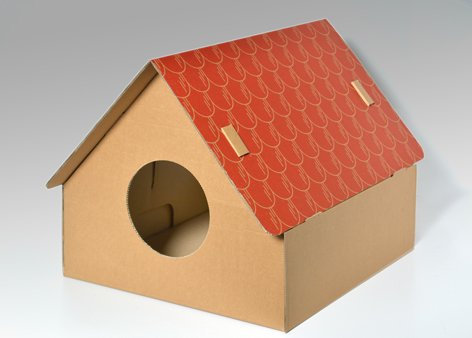 Katzenhaus Easy One aus Wellpappe - Katzenkorb, Katzenhöhle, Katzenkarton