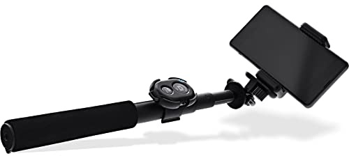 InLine 48090 Selfie Stick mit Bluetooth Funkauslöser, Teleskop, schwarz, Aluminium, mit Mini Stativ, 0,75m