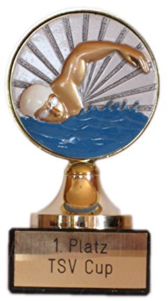 RaRu Schwimmer-Pokal mit Gravur und Resin-Emblem