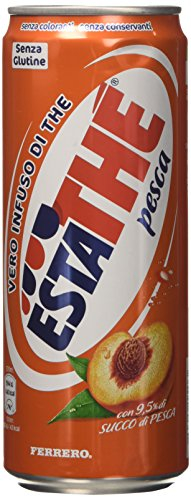 Estathé Pesca - The Freddo con Vero Infuso di Foglie di The e Succo di Pesca, Bevanda Analcolica Senza Glutine, 24 Lattine da 330 ml