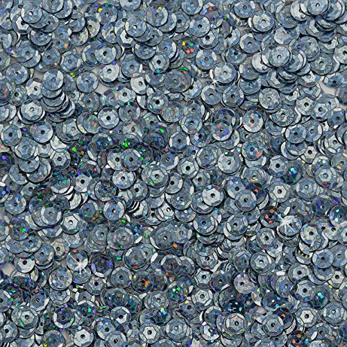 1400 Pailletten - Ø 6mm - Riesige Auswahl an Farben (Ice Blue Glitzereffekt)