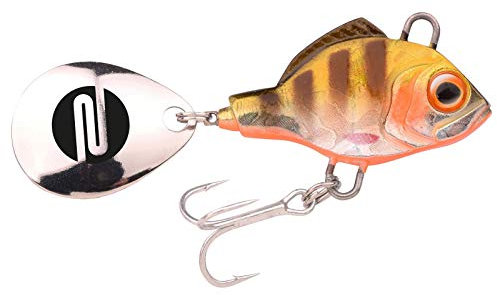 SPRO ASP Spinner UV– Searchbait mit original Gamakatsu Haken zum Angeln auf Raubfisch, Spinnangeln, Gewicht:21g, Farbe:Metal Perch UV