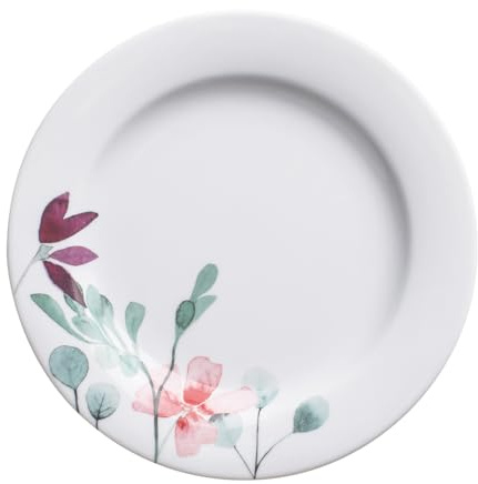 KAHLA Pronto Heyday Brunch-Teller 23 cm | weißer Frühstücksteller mit Blumendekor