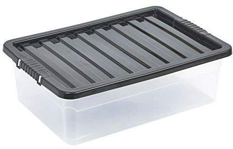 URBNLIVING 32 Liter Underbed Storage Box & Lid Silver x2