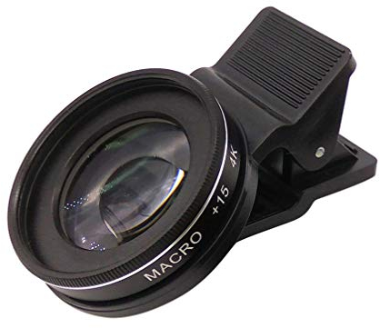 Hemobllo Obiettivo della fotocamera del telefono: Obiettivo macro HD 15X 4K, Obiettivo per fotocamera universale per telefono cellulare 37mm Compatibile con la maggior parte smartphone