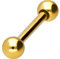 PIERCINGLINE Chirurgenstahl Barbell 2 KUGELN Piercing Stab Brust Intim Ohr Zunge Goldfarben 3 x 1,2 x 8 mm
