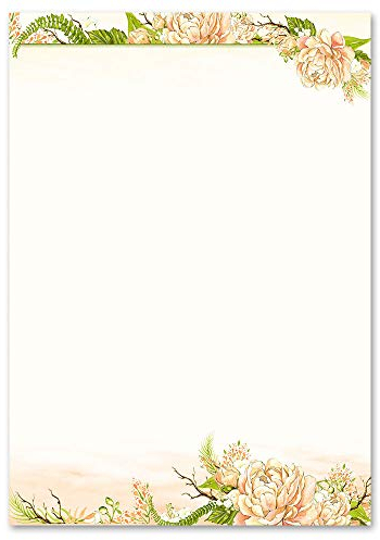 Briefpapier Motiv PFINGSTROSEN - Paper-Media (50 Blatt - DIN A5 Format (148x210 mm))