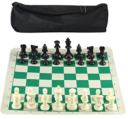 Andux Roll-up Chess Set with Handbag and 32PCS Chess Pieces XQTZ-02