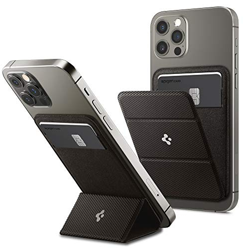 Spigen Smart Fold MagFit Magnetischer Kartenhalter mit Ständer Kompatibel mit iPhone 16/15/14/13/12 Modelle Magsafe Wallet - Gunmetal