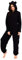 Loungeable Damen Jumpsuit Overall Tiere Gesichter Öhrchen 3D Kapuze Black Sherpa All in one with Ears 798085BLA S