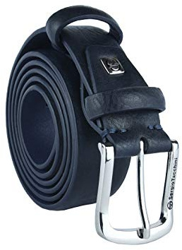Sergio Tacchini Cintura Uomo Esterno PU Interno Pelle, Fibbia Nickel Free