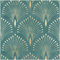 unigoos Peacock Tail Classic Pattern Blue Green Peel and Stick Wallpaper Vintage Removable Wall Paper Modern Self Adhesive Contact Paper for Cabinet Shelf Liner Bedroom DIY Decor 17.7 x118