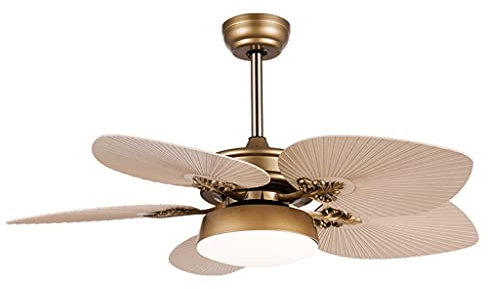 JDKC- Ventilador de Techo Retro con Luces y Control Remoto, Ventilador de Araña de Estilo Tropical Ventilador de Techo Interior/Exterior, Motor Silencioso