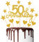 Auidy_6TXD 50th Anniversary Cake Toppers Glitter, 50th Birthday Cake Topper Cake Decorations Set for Wedding Graduation Birthday Anniversary Party Decorations, Pack of 22
