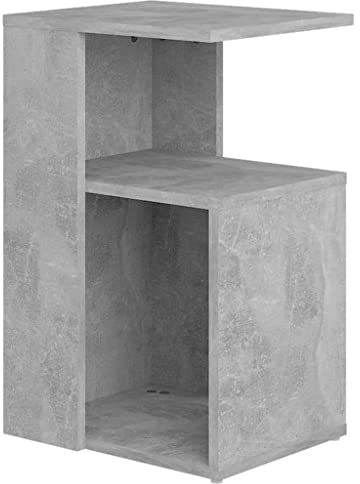 vidaXL Beistelltisch mit Stauraum Couchtisch Wohnzimmertisch Sofatisch Kaffeetisch Anstelltisch Tisch Wohnzimmer Betongrau 36x30x56cm Holzwerkstoff