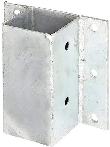Suinga Ancrage Mural Métallique carré 7 x 7 cm, base 15 cm, idéal pour le jardin et la fixation de structures en bois