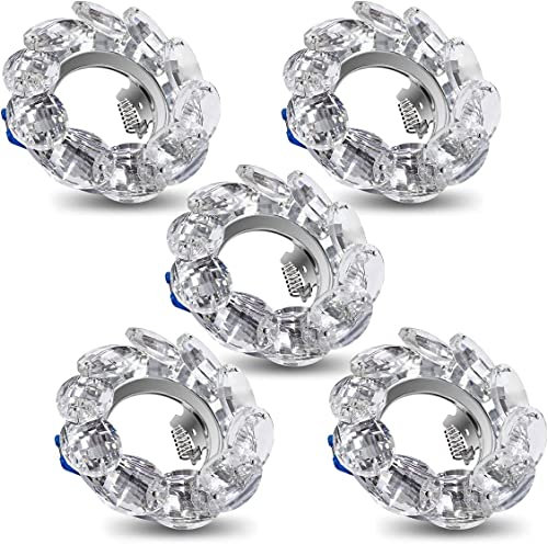 EXTRASTAR Cristal Foco Empotrable Downlight, Cristal Marco para Focos Empotrados, Aro Para Bombillas GU10 5pcs