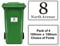 Personalised Bin Numbers for Wheelie Bins Set of 4 Wheelie Bin Numbers Stickers Wheelie Bin Stickers Custom Sticky Number (White)
