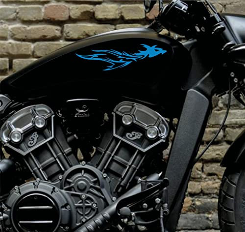 DualColorStampe Aufkleber kompatibel mit Indian Motorrad Tank DX-SX Motorrad Aufkleber Motorrad Falco COD.M0275 (Blu53)
