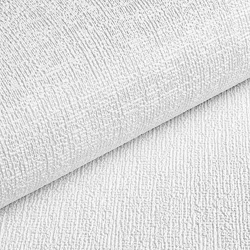 Livelynine Selbstklebende Tapete Weiß Rauhfaser Dicke Tapeten Selbstklebende Für Strukturierte Wand Weiss Wasserfest Tapete Kinderzimmer Beige Wand Tapeten Wohnzimmer Schlafzimmer Wandpaneele 45CMx2M