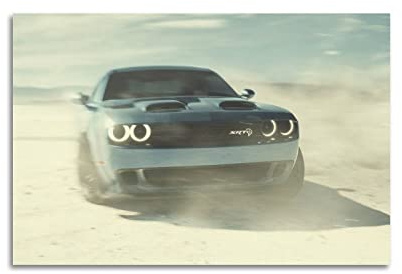 JUNNA Sportauto-Poster für Dodge Challenger SRT Hellcat Drift Racing Car Dekorative Malerei Leinwand Wand und Kunst Bild Familie Schlafzimmer Dekor 30 x 45 cm