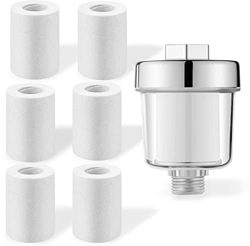 LEIMEND Filtro Acqua Doccia Filtro Addolcitore Doccia | Con 6 Elementi Filtranti Può Filtrare Efficacemente le Impurità nell'acqua Compatibile con Maggior Parte dei Soffioni Doccia