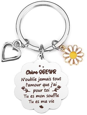 BOMEON Porte Clef Cadeau Pour Soeur, Cousine, Belle Soeur - Anniversaire Fille