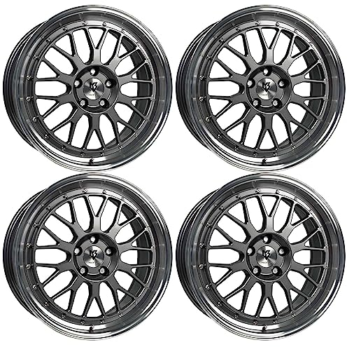 4x MB Design Felgen LV1 8.5Jx19 ET45 5x114,3 Glanzgrau poliert kompatibel mit Hyundai i20 i30 i40 Kona N Kona