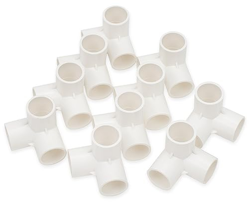 Bwintech 10 pezzi 25MM (3/4) 3 vie Cubic Tee Slip Connettore PVC-U Raccordo Gomito Accoppiamento Connettore Giardino Tubo Acqua Collegamento