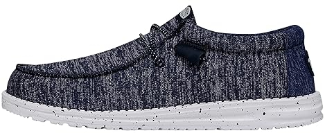 HEYDUDE Wally Sport Knit Herren - Slip on Schuhe - Mokassin Stil, Blue, 42