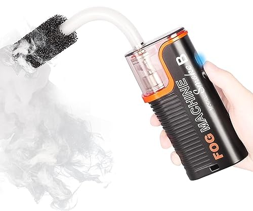 LENSGO Smoke B Rauchmaschine, 40W Nebelmaschine mit Fernbedienung Tragbarer Handschmiedegerät für Fotografie, Veranstaltungen im Freien, Partys, Bühneneffekte, Halloween, Desinfektion oder Hochzeiten