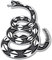 Jawfait Dont Tread on Me 3D-Metall-Autoaufkleber, Klapperschlange, Fahrzeug-Aufkleber, Gadsden-Flagge, Auto-Emblem für Automobil, LKW, Motorrad, Vans (Silber)