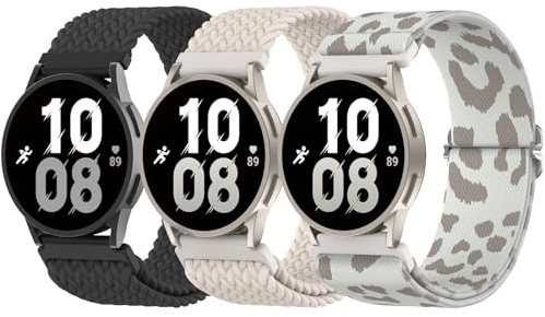 Delidigi 20mm Nylon Geflochtenes Armband Kompatibel Mit Samsung Galaxy Watch 7/6/5/4/FE 40mm 44mm, 6 Classic 43mm 47mm, 5 Pro 45mm, 4 Classic 42mm 46mm, 3 41mm, Active 2, Gear Sport