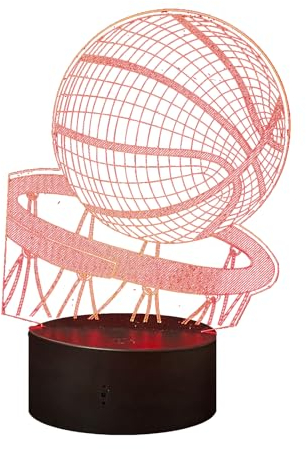 Laysinly Basketball 3D Nachtlicht, 16 Farben wechselnde Fernbedienung für Kinder, Zimmer Home LED Schreibtischlampe Dekor, Weihnachten Geburtstag Geschenke für Jungen Mädchen Basketball-Liebhaber