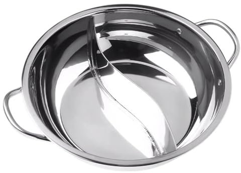 MAGICLULU 1 Pc marmite en acier inoxydable hot pot pot avec diviseur marmite chinoise fondue chinoise pot en acier inoxydable marmite à gaz batterie de cuisine électrique poêle
