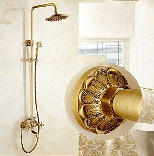 Duscharmatur Großhandel und Einzelhandel, Wandmontage, antikes Messing, 8 Regenduscharmatur-Set, Badewanne, Dusche, Mischbatterie, LY-32117, Braun