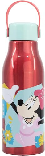 CARTOON Bottiglia in alluminio per bambini Minnie Disney borraccia 760 ml con tappo svitabile e manico di silicone