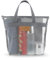 Molain Tragbare Duschtasche, Mesh Tragetasche mit Reißverschluss, Multifunktionale Strandtasche Schnelltrocknende Faltbare Tasche Duschtasche für Fitnessstudio Duschraum Strand(grau)