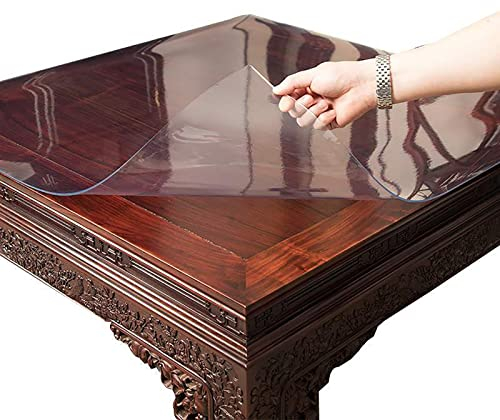 Durchsichtige Vinyl-Kunststoff-Bodenläufer-Schutzpolster, wasserdichte, transparente PVC-Tischdecke, rutschfeste, moderne, langlebige Bodenschutzmatte für Holzböden im Zuhause, Büro, Arbeitszimmer (ei