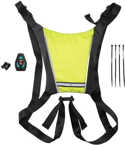 Tassety LED-Fahrrad-Blinker-Rucksack, LED-Fahrrad-Blinker-Weste, wiederaufladbarer, reflektierender Rucksack mit Richtungsanzeige