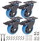 IQWTU Lot de 4 Roulettes Pivotantes Charge Lourde Jusqu'à 600KG, Roulettes pour Meubles 100MM, Double Roulement à Bille Roulettes de Transport Rotation à 360°, Silencieuses et Solides pour Meubles