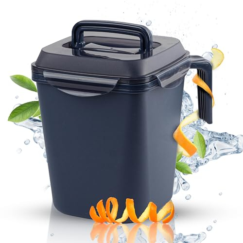 Celexqua Biomülleimer Küche 5L – geruchsdichter Komposteimer mit Innensieb, Deckel-Gummidichtung & Handgriff – kompakt, nachhaltig, ohne Mülltüten für Küchenabfälle
