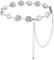 Tucnoeu Kettengürtel Silber, Y2K Accessoires, Verstellbarer Western Gürtel Damen, Eleganter Kettengürtel Damen für Kleider und Jeans, Boho Taillenkette für Country Konzert (Silber)