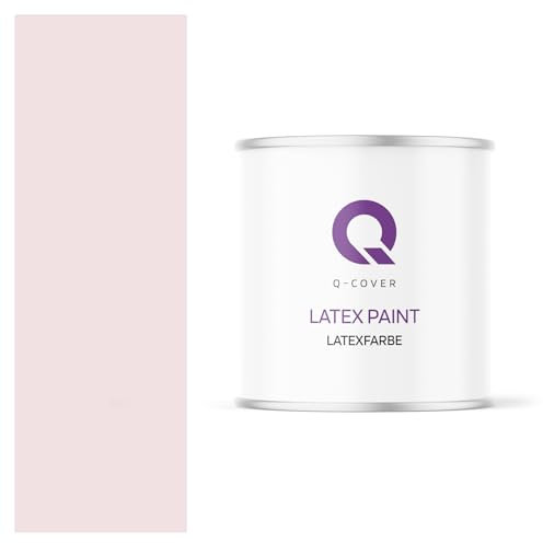 Q-COVER Latexfarbe 2 L Weiß-rosa Innenfarbe Wandfarbe Deckenfarbe Klasse 3 Mattfarbe Scheuerfest Hohe Deckkraft