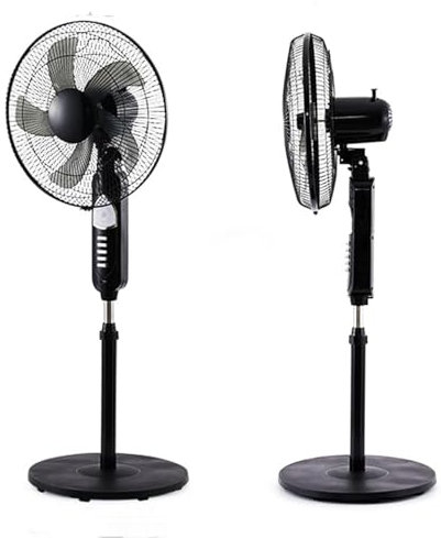 Ventilador de piso solar recargable con luz, ventilador de piso inalámbrico para exteriores, adecuado para uso doméstico y comercial