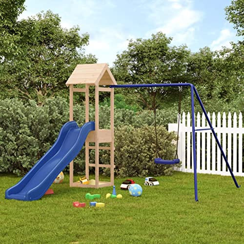 Juroupi Casetta con Scivolo in Legno Massello di Pino,Casetta con Scaletta,Sport e Giochi all'aperto,Set e Attrezzature per Area Giochi-3155855