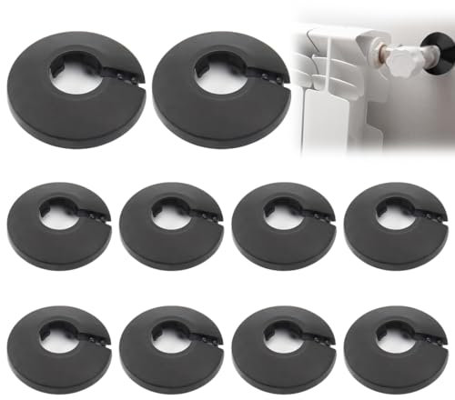 RAXLUPO 10 Pièce Rosaces Simples de Radiateur Rosace Radiateur Cache Tuyau Radiateur Colliers de Tuyau de Radiateur Couvercle de Trou Mural Sol pour Tuyau de Chauffage D'eau 16 mm